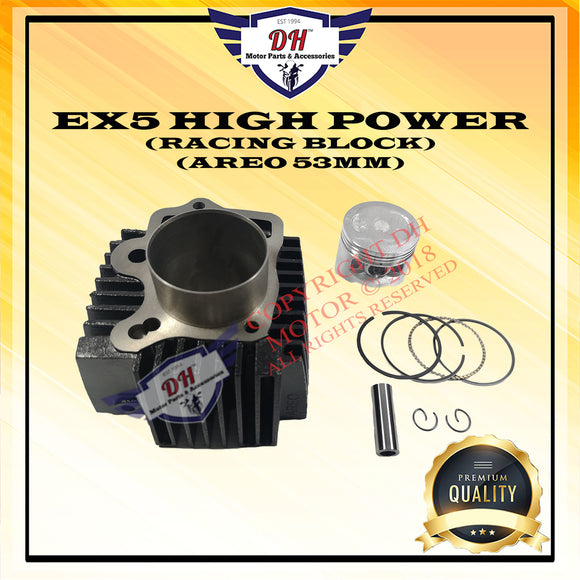 EX5 HIGH POWER (AREO) HIGH PERFORMANCE CYLINDER RACING BLOCK KIT (53MM) (IRON)