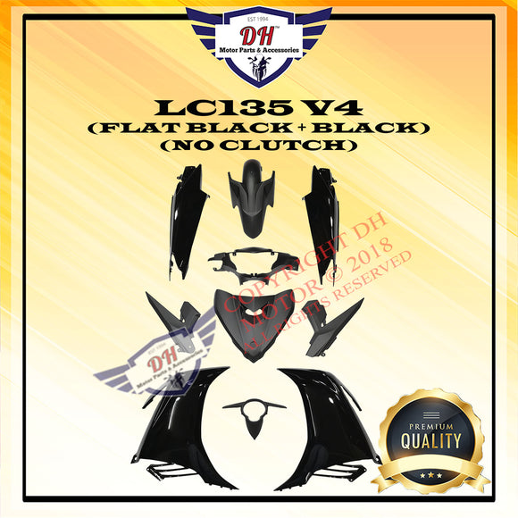 LC135 V4 COVER SET YAMAHA LC (FLAT BLACK + MATT BLACK) FULL SET