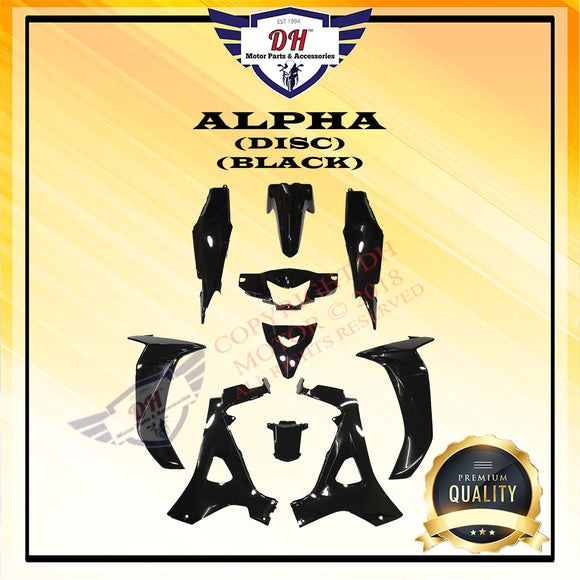 ALPHA (DISC) COVER SET HONDA (BLACK) FULL SET