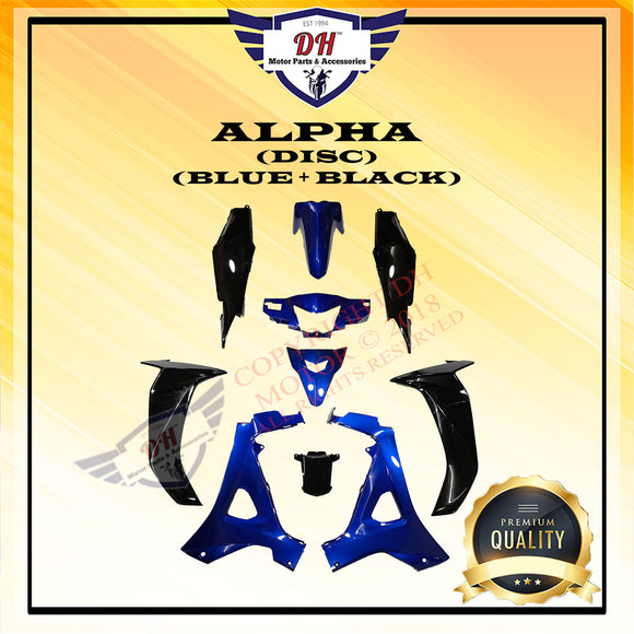 ALPHA (DISC) COVER SET HONDA (BLUE + BLACK) FULL SET