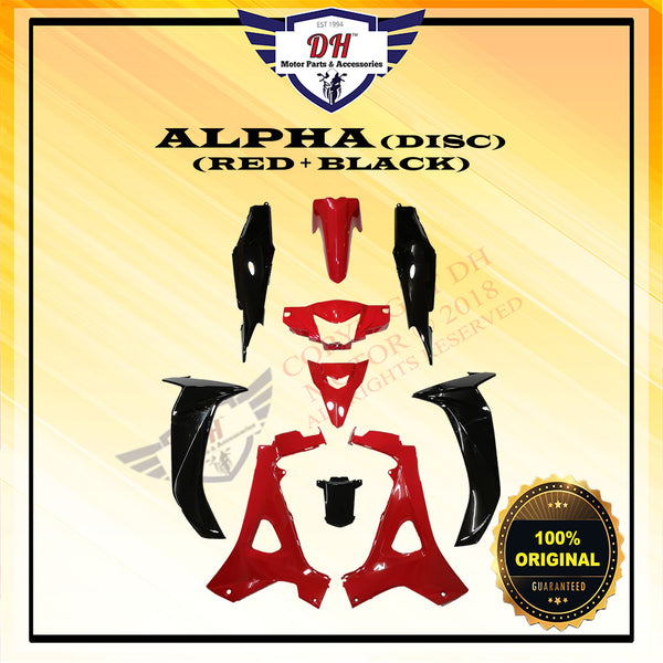 ALPHA (DISC) (ORIGINAL) COVER SET HONDA FULL SET (RED + BLACK)