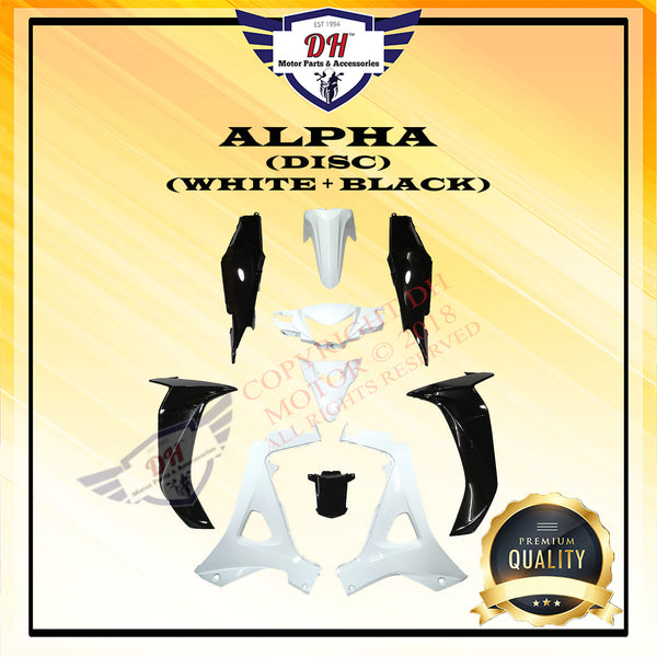 ALPHA (DISC) COVER SET HONDA (WHITE + BLACK) FULL SET