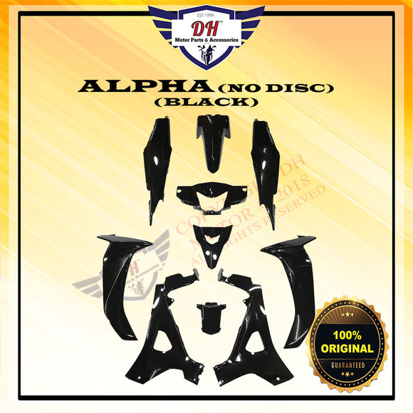 ALPHA (NO DISC) (ORIGINAL) COVER SET HONDA FULL SET (BLACK)