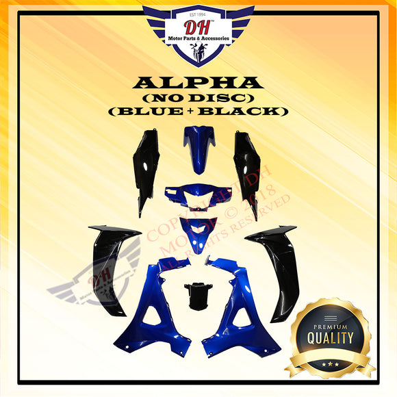 ALPHA (NO DISC) COVER SET HONDA (BLUE + BLACK) FULL SET