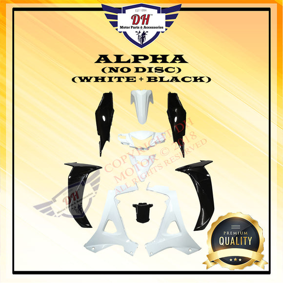 ALPHA (NO DISC) COVER SET HONDA (WHITE + BLACK) FULL SET