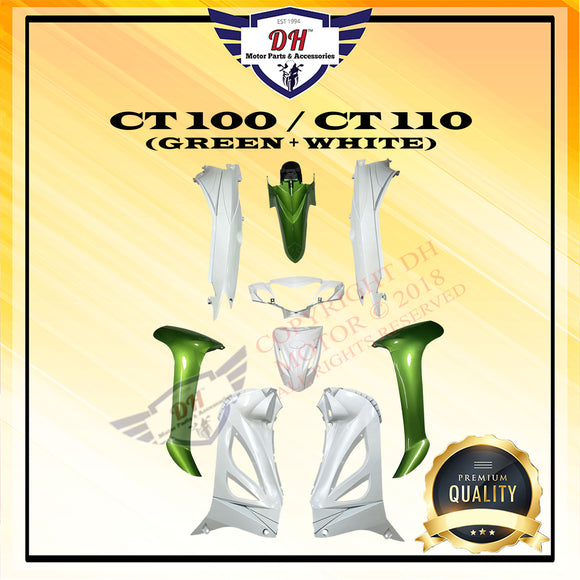 CT100 / CT110 COVER SET MODENAS CT 100 / 110 (GREEN + WHITE)