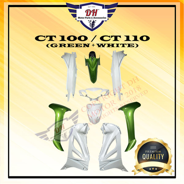CT100 / CT110 COVER SET MODENAS CT 100 / 110 (GREEN + WHITE)