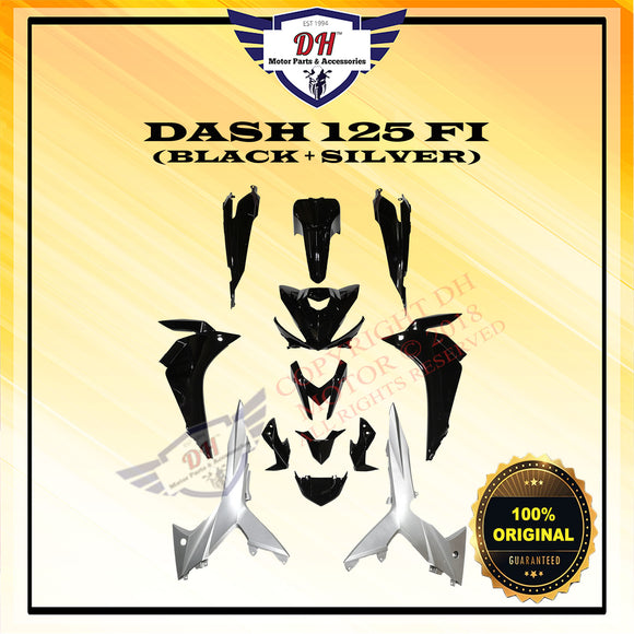 DASH 125 FI (ORIGINAL) COVER SET HONDA DASH 125FI (BLACK + SILVER)