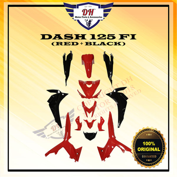 DASH 125 FI (ORIGINAL) COVER SET HONDA DASH 125FI (RED + BLACK)