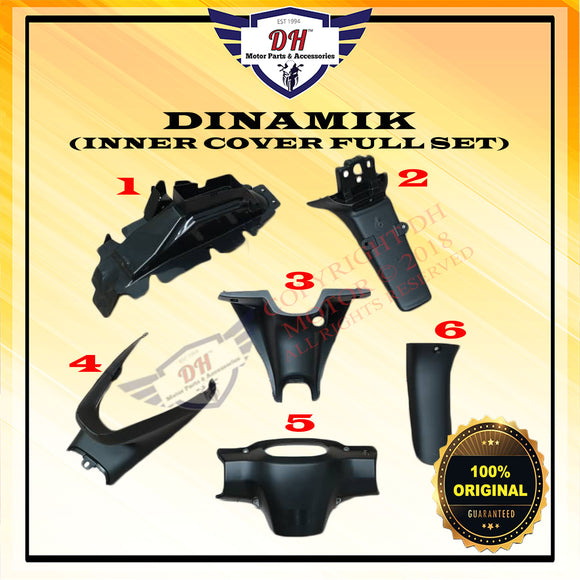 DINAMIK (ORIGINAL) MODENAS MATT BLACK INNER COVER FULL SET (1-6) MODENAS