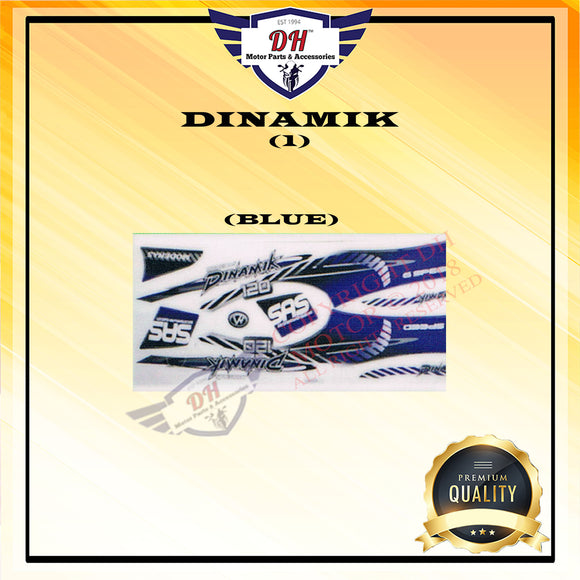 DINAMIK (1) BLUE STICKER BODY STRIPE MODENAS