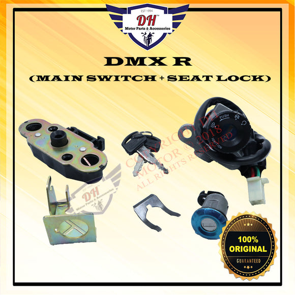 DMX R (ORIGINAL) IGNITION MAIN SWITCH ASSY + SEAT LOCK DEMAK