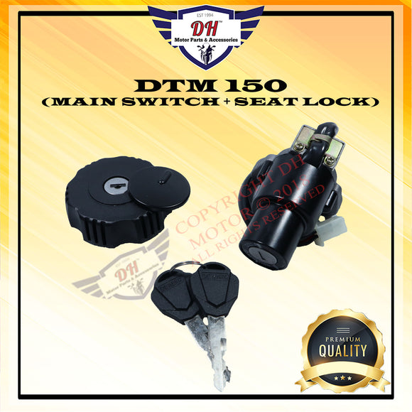 DTM 150 IGNITION MAIN SWITCH ASSY + SEAT LOCK DEMAK