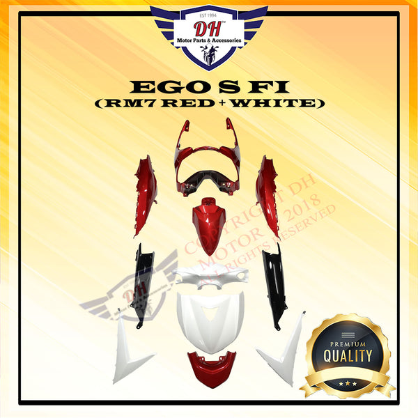 EGO S FI COVER SET YAMAHA EGOS FUEL INJECTION (RM7 RED + WHITE)