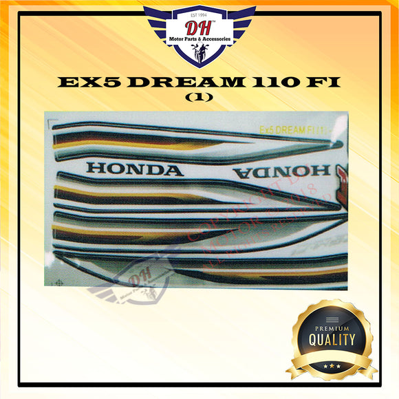 EX5 DREAM 110 FI (1) STICKER BODY STRIPE HONDA BLACK