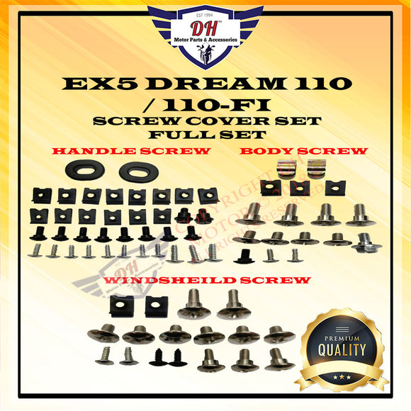 EX5 DREAM 110 / 110 FI SCREW COVER SET HONDA FULL SET