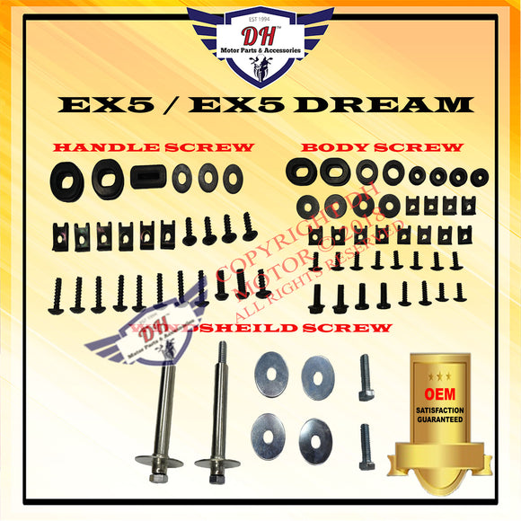 EX5 HIGH POWER / EX5 DREAM (OEM) SCREW COVER SET HONDA FULL SET