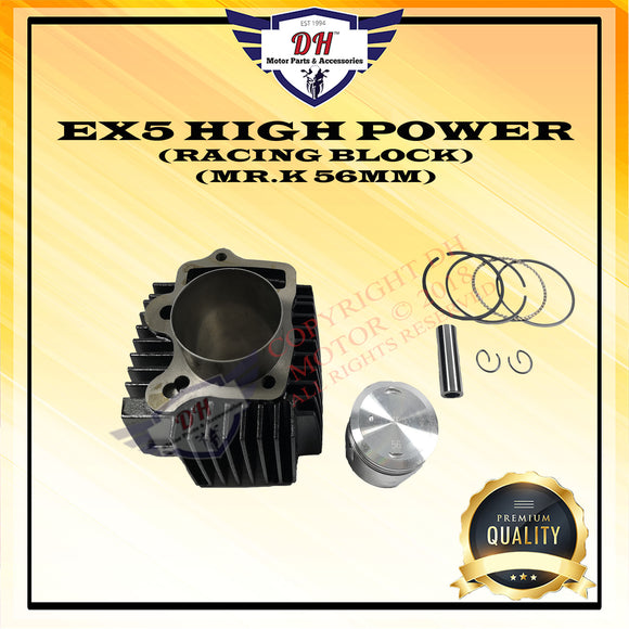 EX5 HIGH POWER (MR.K) HIGH PERFORMANCE CYLINDER RACING BLOCK KIT (56MM) (IRON)