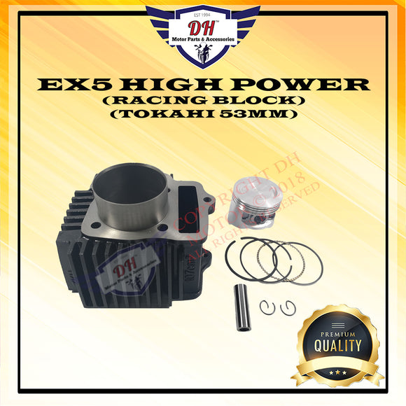 EX5 HIGH POWER (TOKAHI) HIGH PERFORMANCE CYLINDER RACING BLOCK KIT (53MM) (IRON)