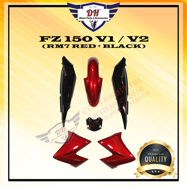 FZ 150 V1 / V2 COVER SET YAMAHA FZ150 (RM7 RED + BLACK)