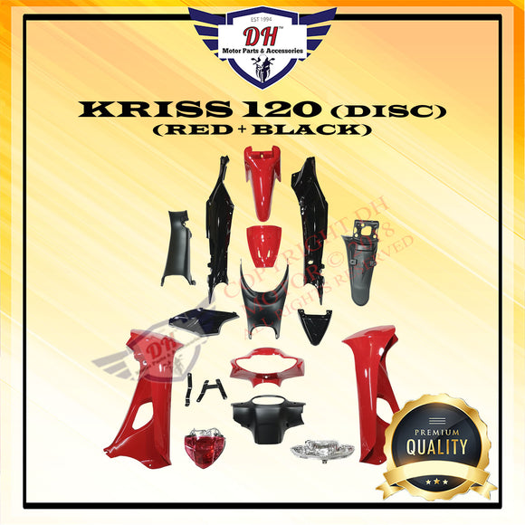 KRISS 120 (DISC) COVER SET MODENAS (RED + BLACK), KRISS 2 MODIFIED TO KRISS 120 FULL SET