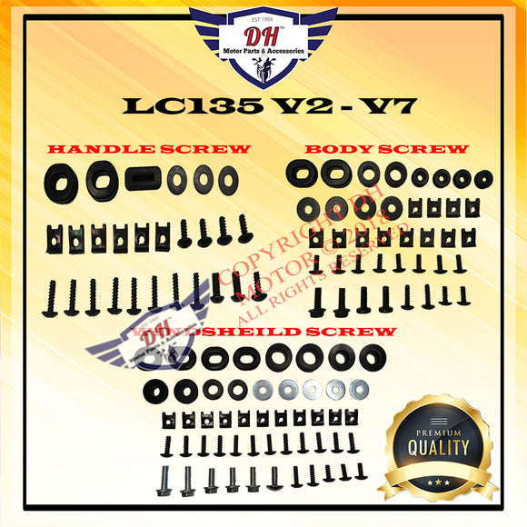LC135 V2 - V7 SCREW COVER SET YAMAHA FULL SET