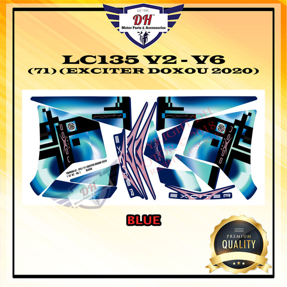 LC135 V2 / V3 / V4 / V6 STICKER BODY YAMAHA LC 135 EXCITER DOXOU 2020 BLUE (71) STRIPE