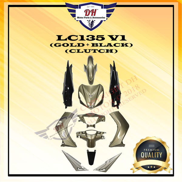 LC135 V1 COVER SET YAMAHA LC (GOLD + BLACK)