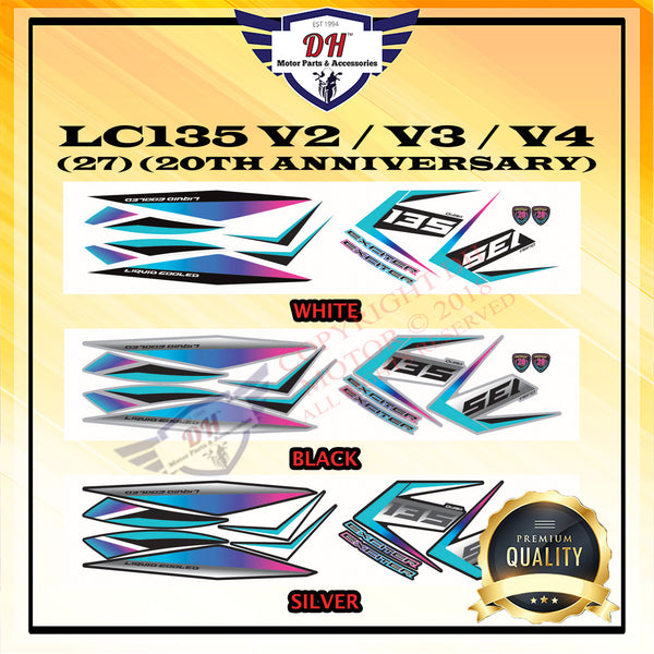 LC135 V2 / V3 / V4 STICKER BODY YAMAHA LC 135 20TH ANNIVERSARY (27) Stripe