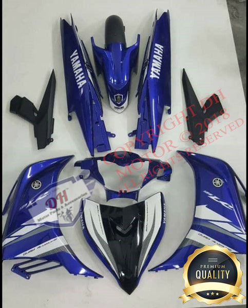 LC135 V2 COVER SET (DPBMC BLUE + HORN FLAT BLACK) FULL SET YAMAHA