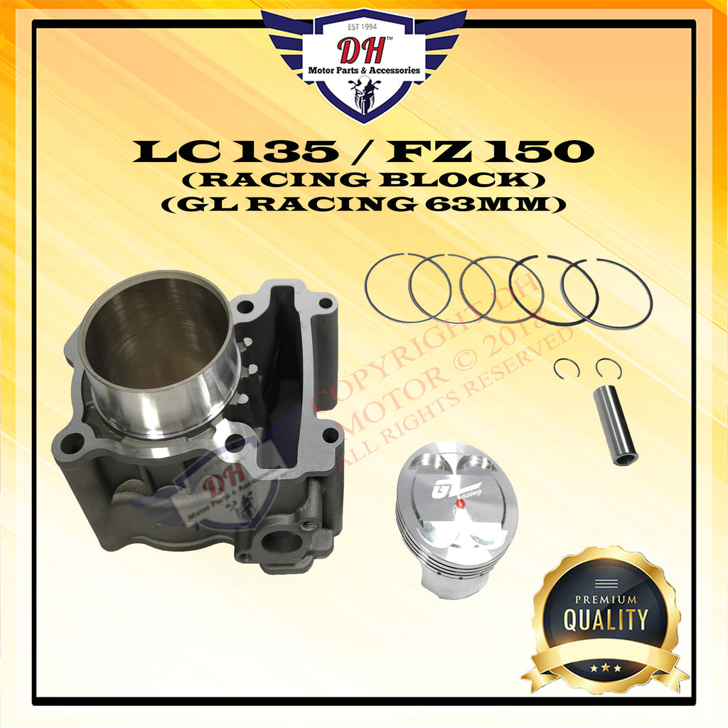 LC135 / FZ 150 (GL RACING) HIGH PERFORMANCE CYLINDER RACING BLOCK KIT ...