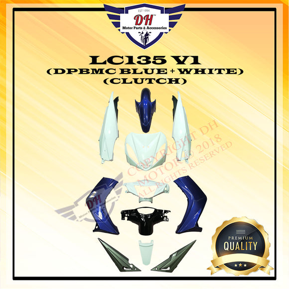 LC135 V1 COVER SET YAMAHA LC (DPBMC BLUE + WHITE)