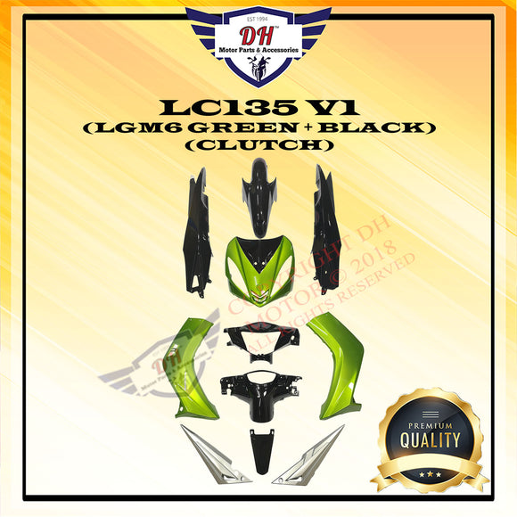 LC135 V1 COVER SET YAMAHA LC (LGM6 GREEN + BLACK)