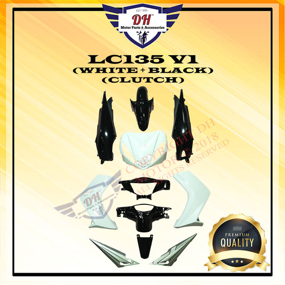 LC135 V1 COVER SET YAMAHA LC (WHITE + BLACK)