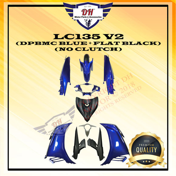 LC135 V2 55D (NO CLUTCH) COVER SET (DPBMC BLUE + FLAT BLACK)