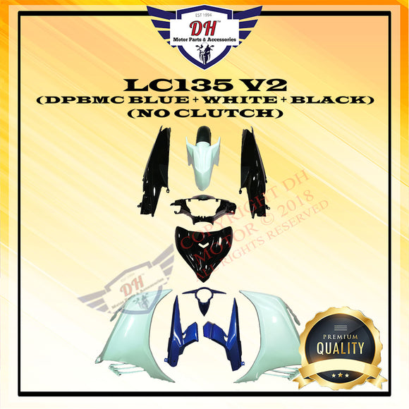 LC135 V2 55D (NO CLUTCH) COVER SET (DPBMC BLUE + WHITE + BLACK)