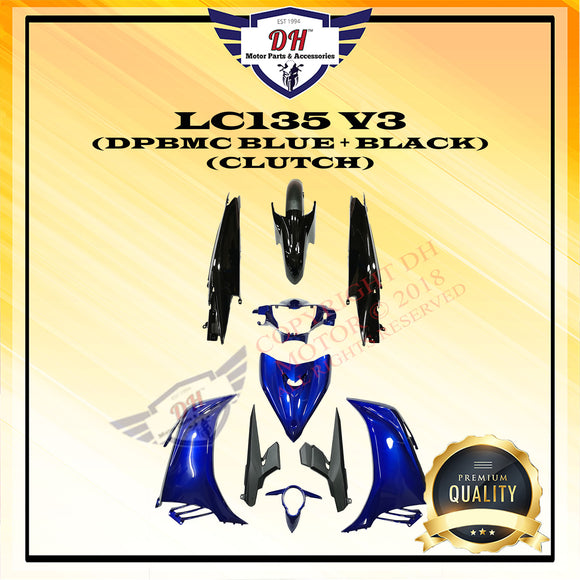 LC135 V3 COVER SET YAMAHA LC (DPBMC BLUE + BLACK)