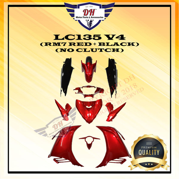 LC135 V4 COVER SET YAMAHA LC (RM7 RED + BLACK) FULL SET