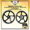 NOUVO LC SPORT RIM WITH BUSH AND BEARING 5 SPOKE 160 X 160 X 16 (BLACK + WHITE LINING) YAMAHA