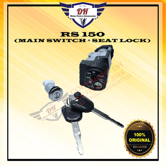 RS 150 (ORIGINAL) IGNITION MAIN SWITCH ASSY + SEAT LOCK HONDA
