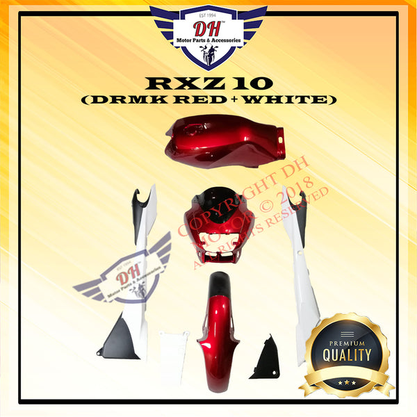 RXZ 10 CATALYZER COVER SET YAMAHA CATAL (DRMK RED + WHITE) FULL SET