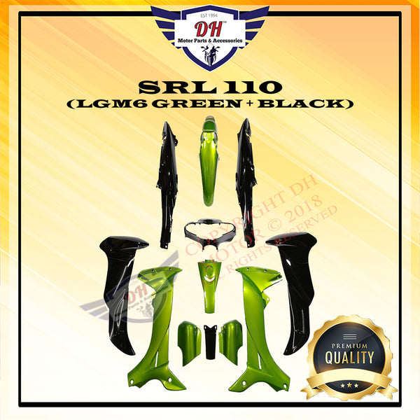 SRL 110 COVER SET YAMAHA LAGENDA (LGM6 GREEN + BLACK)