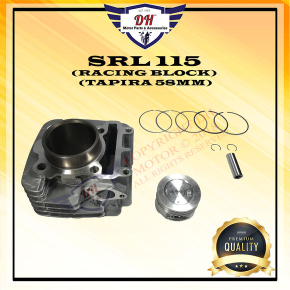 SRL 115 (TAPIRA) HIGH PERFORMANCE CYLINDER RACING BLOCK KIT (58MM) (ALLOY)