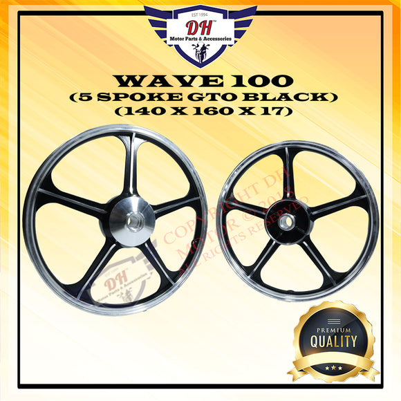 WAVE 100 / EX5 DREAM / 110 / 110 FI / WAVE 100 R / ALPHA (NO DISC) SPORT RIM BUSH AND BEARING 5 SPOKE GTO 140 X 160 X 17