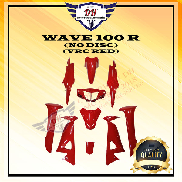 WAVE 100 R (NO DISC) COVER SET (VRC RED) FULL SET HONDA