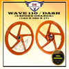 WAVE 110 / DASH V1 / V2 (ORIGINAL) SPORT RIM WITH BUSH AND BEARING 5 SPOKE 140 X 160 X 17 (ORANGE) SINGLE DISC HONDA
