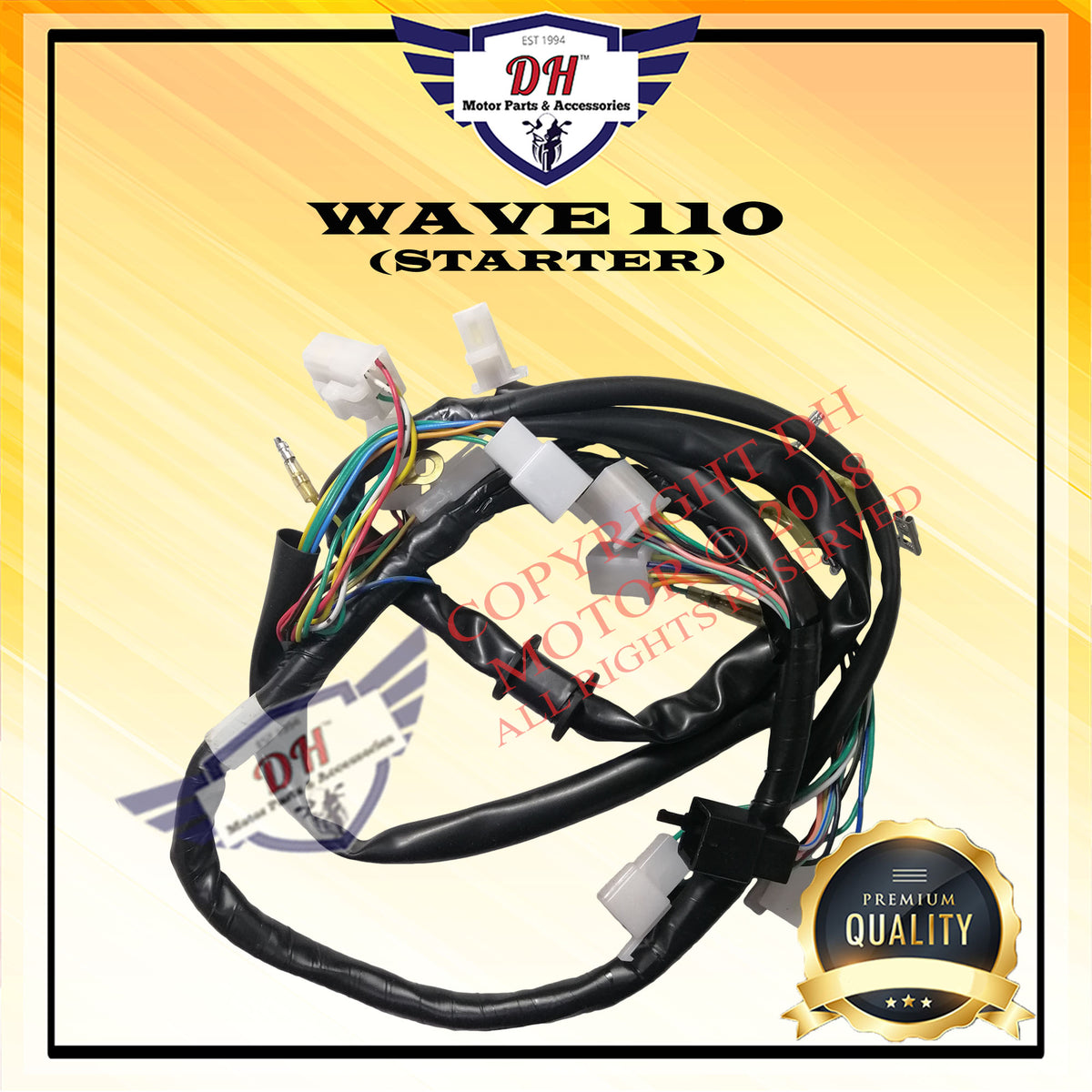 WAVE 110 (STARTER) WIRING BODY WIRE HARNESS FULL SET HONDA – DH MOTOR ...