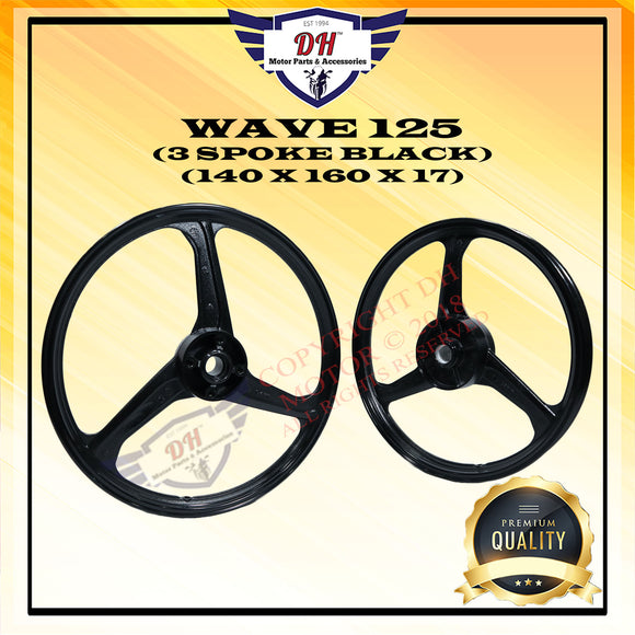 WAVE 125 / WAVE 125 X / WAVE 125 S / WAVE 100 R (DISC) WITH BUSH AND BEARING SPORT RIM 3 SPOKE 140 X 160 X 17 HONDA