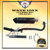 WAVE 125 X (BLACK) TURBO R3 EXHAUST MUFFLER RACING (OPEN) PIPE HONDA