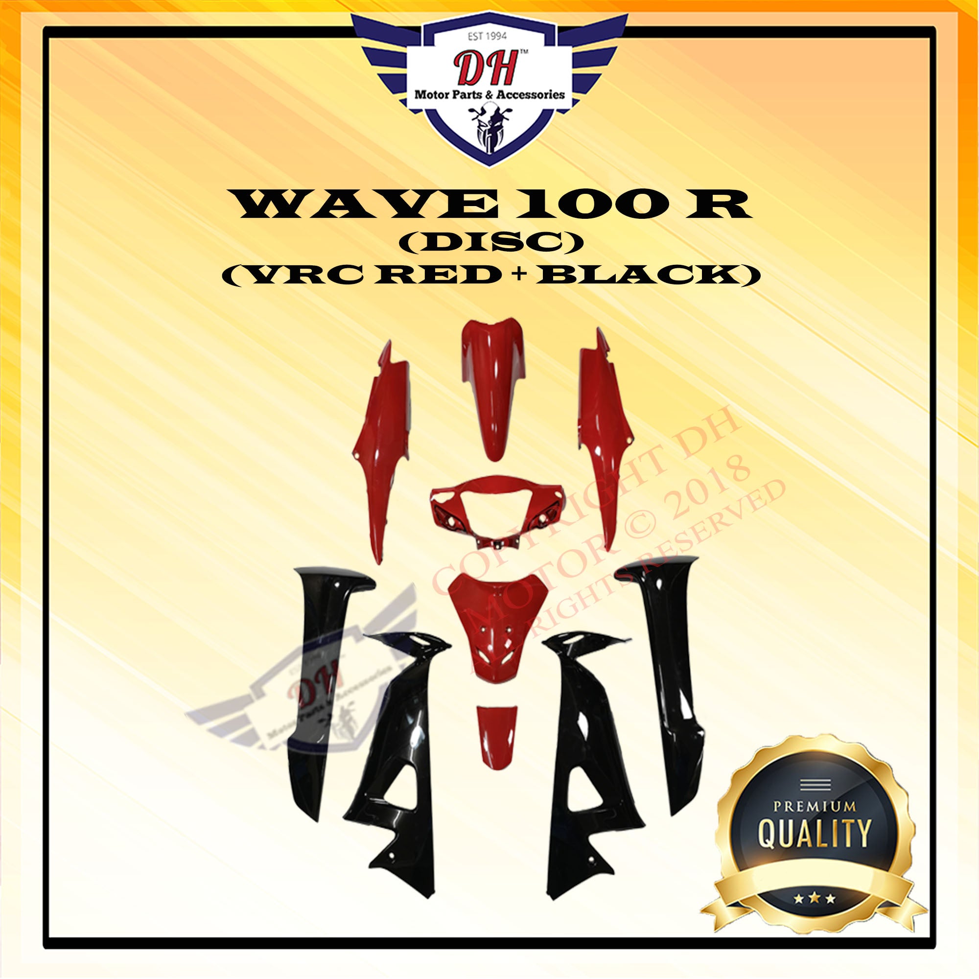 Wave R100 Red Rim WAVE 100 R (DISC) COVER SET (VRC RED + BLACK) – DH MOTOR PARTS ...